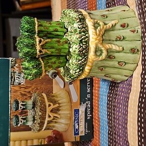 Ceramic Spread 'n Serve NIB Set Asparagus Pattern Super Cute!